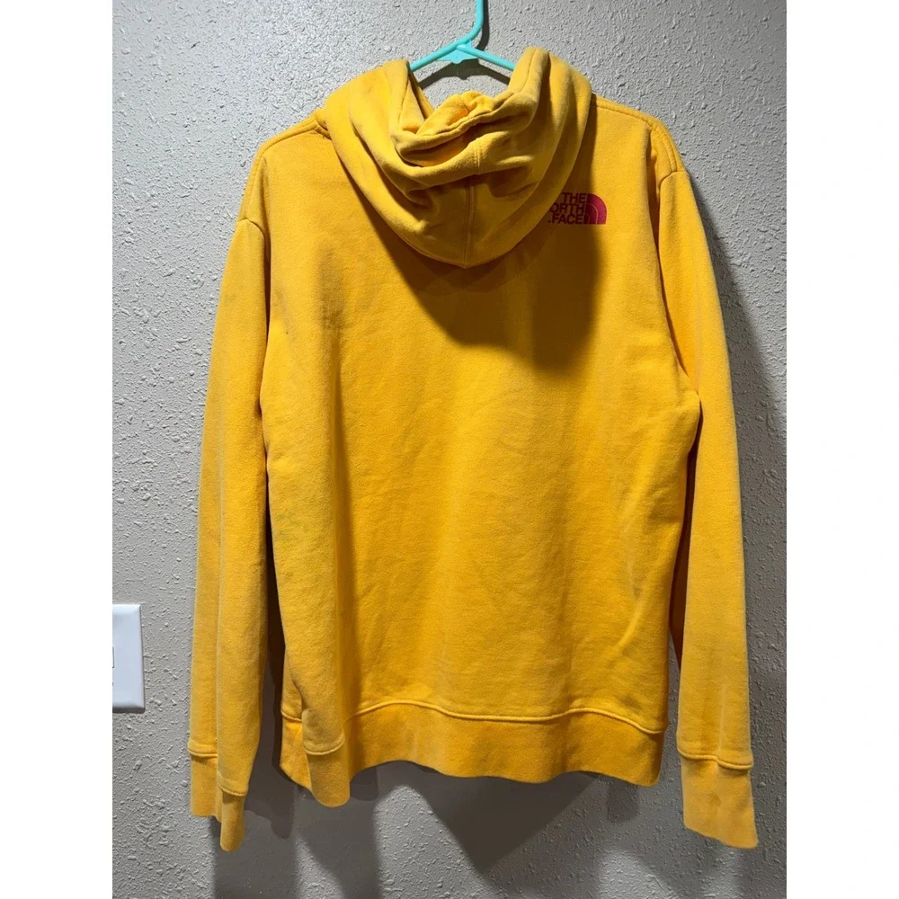The North Face Mens Yellow Alpine Equipment Logo Hoodie Sweatshirt Large